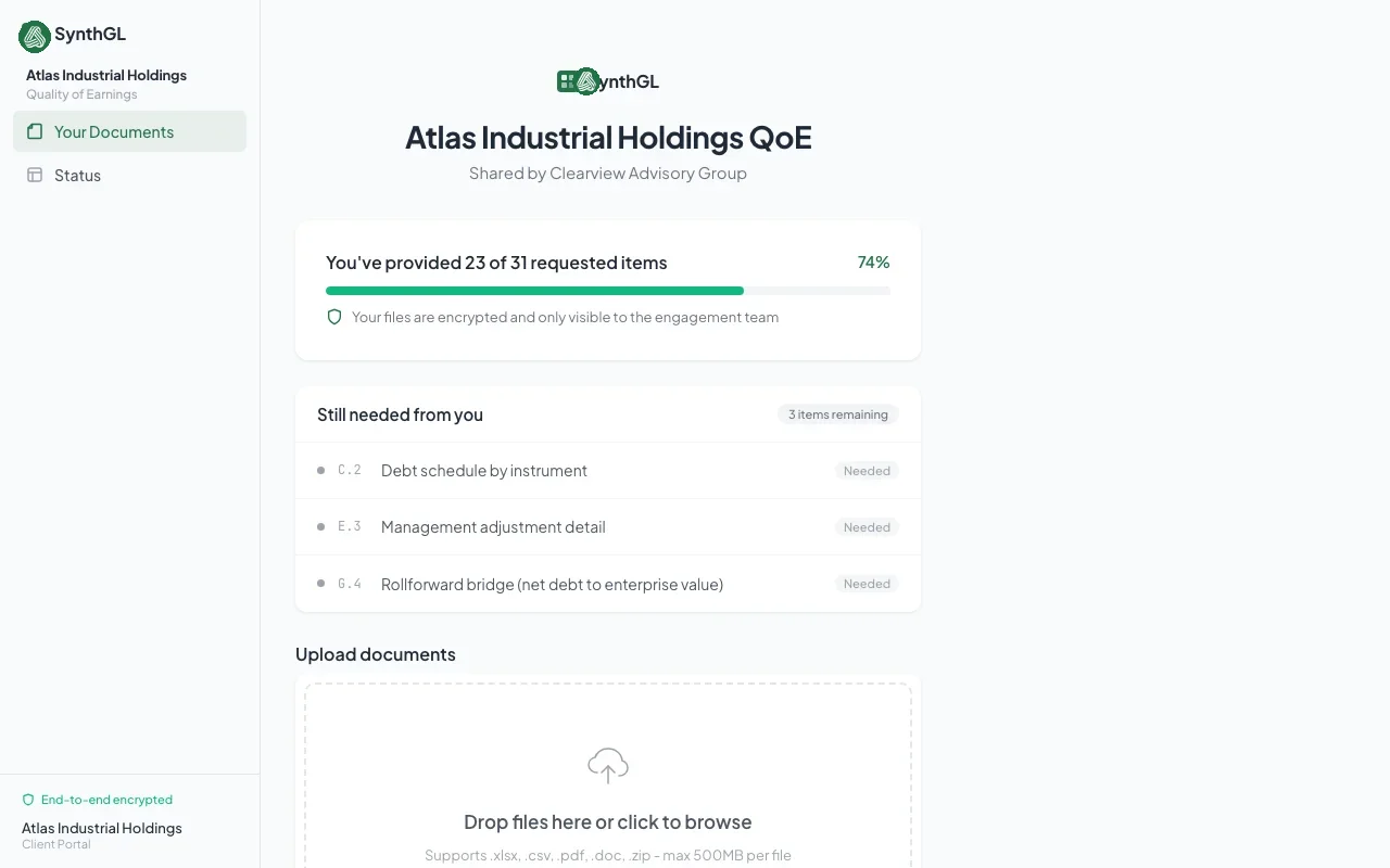 Document landing into Engagement Memory and writing typed facts into the schema